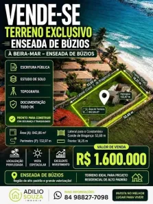 Lote/Terreno à venda, 842m² no , Nísia Floresta