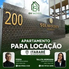 Apartamento com 2 Quartos para alugar, 46m² no Itararé, Campina Grande