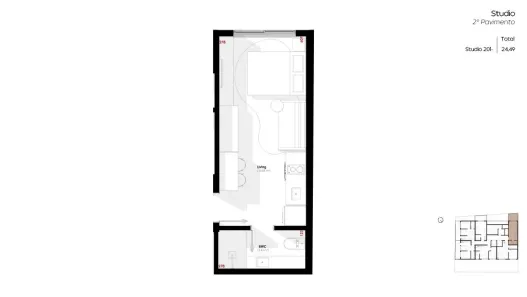 Apartamento com 1 Quarto à venda, 2449m² no Centro, Florianópolis