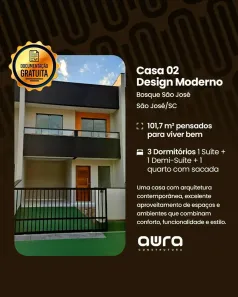 Sobrado com 3 Quartos à venda, 101m² no Forquilhas, São José