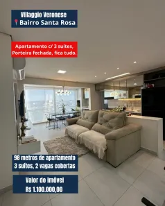Apartamento com 3 Quartos à venda, 98m² no Santa Rosa, Cuiabá