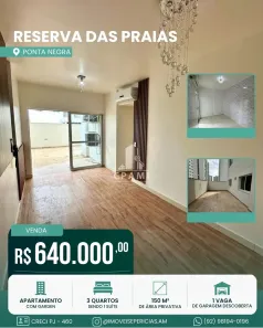 Apartamento com 3 Quartos à venda, 150m² no Ponta Negra, Manaus