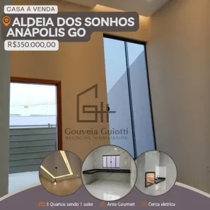Casa com 3 Quartos à venda, 127m² no Residencial Aldeia dos Sonhos, Anápolis