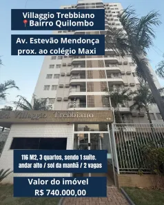 Apartamento com 3 Quartos à venda, 116m² no Quilombo, Cuiabá