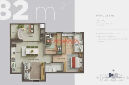 Apartamento com 2 Quartos à venda, 82m² no Juvevê, Curitiba