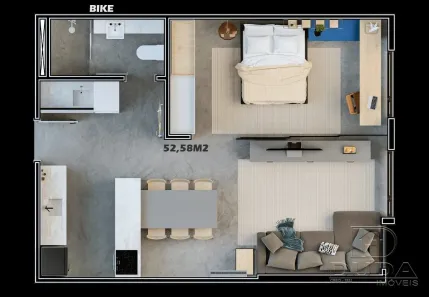 Apartamento com 1 Quarto à venda, 53m² no Trindade, Florianópolis