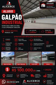 Galpão/Depósito/Armazém para alugar, 3300m² no Distrito Industrial I, Manaus