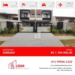 Sobrado com 3 Quartos à venda, 192m² no Aristocrata, São José dos Pinhais