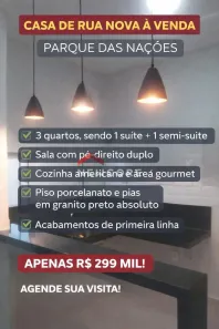 Casa com 3 Quartos à venda, 68m² no Parque das Nações, Parnamirim