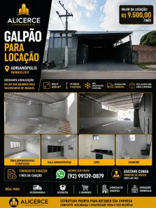Galpão/Depósito/Armazém para alugar, 450m² no Adrianópolis, Manaus