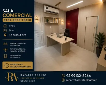 Sala Comercial para alugar, 28m² no Parque 10 de Novembro, Manaus