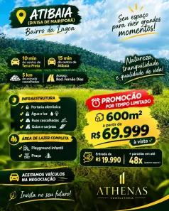 Lote/Terreno à venda, 600m² no Centro, Atibaia