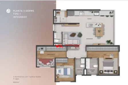 Apartamento com 3 Quartos à venda, 87m² no Centro, Indaiatuba