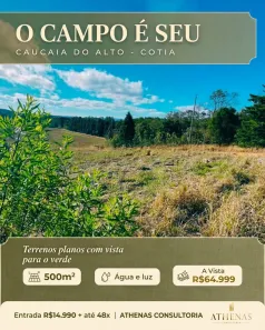 Lote/Terreno à venda, 500m² no Esmeralda Park (Caucaia do Alto), Cotia