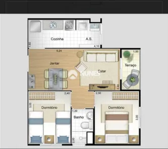 Apartamento com 2 Quartos à venda, 50m² no Conceição, Osasco
