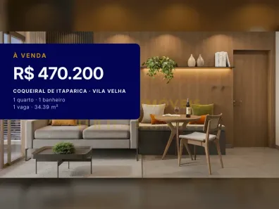 Apartamento com 1 Quarto à venda, 34m² no Coqueiral de Itaparica, Vila Velha