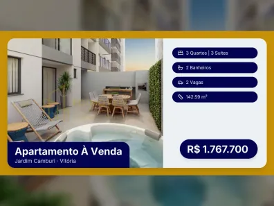 Apartamento com 3 Quartos à venda, 142m² no Jardim Camburi, Vitória