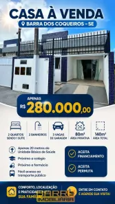 Casa com 2 Quartos para alugar, 80m² no Luar da Barra, Barra dos Coqueiros