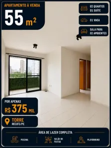Apartamento com 2 Quartos à venda, 55m² no Torre, Recife