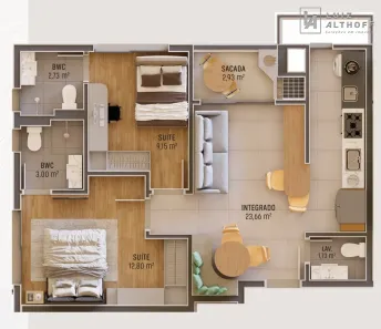 Apartamento com 2 Quartos à venda, 66m² no Pedra Branca, Palhoça