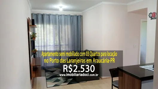 Apartamento com 3 Quartos para alugar, 61m² no Boqueirão, Araucária
