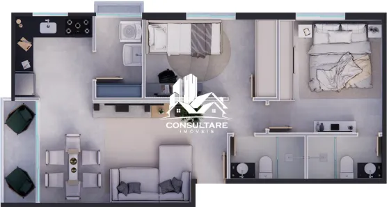 Apartamento com 2 Quartos à venda, 56m² no Centro, São Vicente