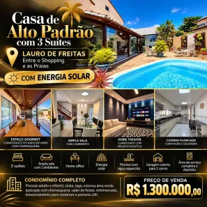Casa de Condomínio com 3 Quartos à venda, 260m² no Centro, Lauro de Freitas