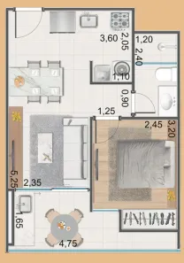 Apartamento com 1 Quarto à venda, 37m² no São Pedro, Juiz de Fora