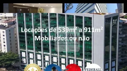 Sala Comercial para alugar, 539m² no Botafogo, Rio de Janeiro