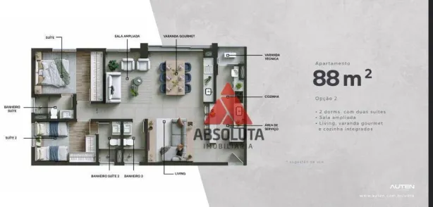 Apartamento com 2 Quartos à venda, 88m² no Centro, Santa Bárbara D'Oeste