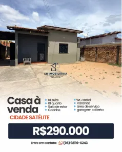 Casa com 2 Quartos à venda, 67m² no Cidade Satélite, Boa Vista
