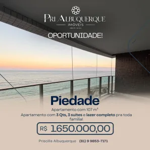 Apartamento com 3 Quartos à venda, 107m² no Piedade, Jaboatão dos Guararapes