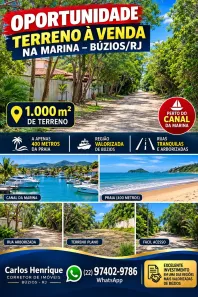 Lote/Terreno à venda, 1000m² no Marina, Armação dos Búzios