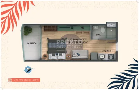 Flat com 1 Quarto à venda, 28m² no Tamandaré, Tamandaré