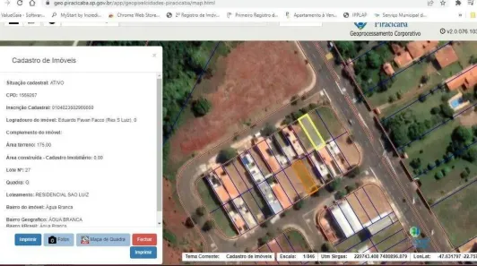 Lote/Terreno à venda, 175m² no Água Branca, Piracicaba