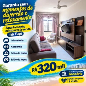 Apartamento com 1 Quarto à venda, 55m² no Mirim, Praia Grande