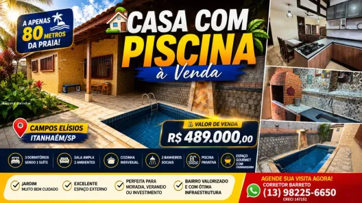 Casa com 3 Quartos à venda, 115m² no Campos Elíseos, Itanhaém