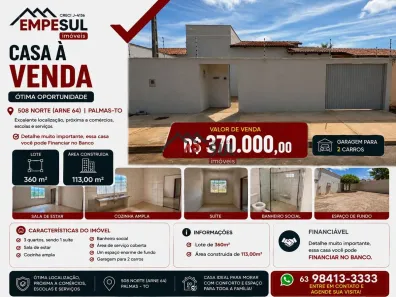 Casa com 3 Quartos à venda, 113m² no Plano Diretor Norte, Palmas