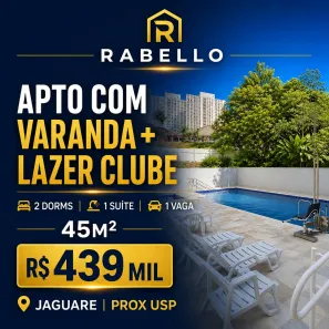 Apartamento com 2 Quartos à venda, 45m² no Jaguaré, São Paulo