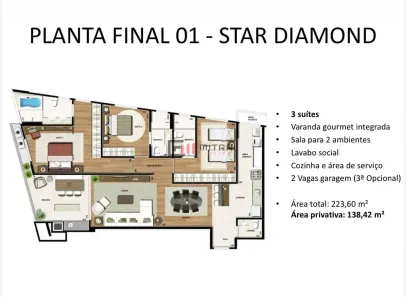 Apartamento com 3 Quartos à venda, 138m² no América, Joinville