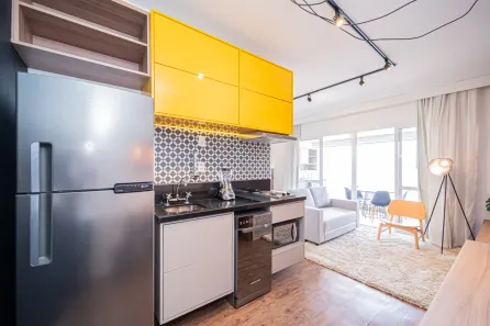 Apartamento com 1 Quarto para alugar, 43m² no Cidade Monções, São Paulo