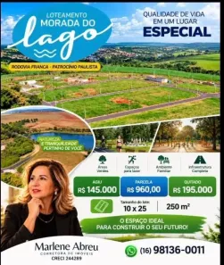 Lote/Terreno à venda, 250m² no Morada do Lago, Patrocínio Paulista
