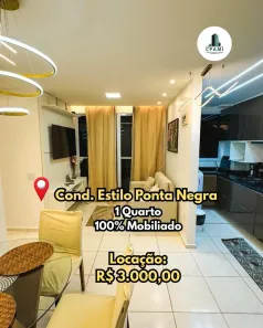 Apartamento com 1 Quarto para alugar, 49m² no Ponta Negra, Manaus