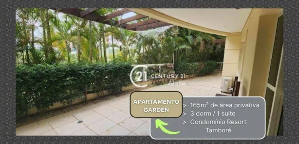 Apartamento com 3 Quartos para alugar, 165m² no Tamboré, Santana de Parnaíba