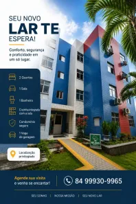 Apartamento com 2 Quartos para alugar, 48m² no Pitimbu, Natal