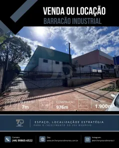 Galpão/Depósito/Armazém com 1 Quarto para venda ou aluguel, 978m² no Jardim Itaipu, Maringá