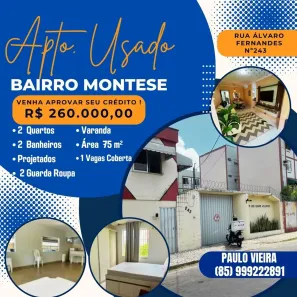 Apartamento com 2 Quartos à venda, 75m² no Montese, Fortaleza
