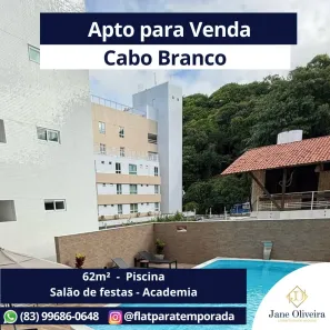 Apartamento com 2 Quartos à venda, 62m² no Cabo Branco, João Pessoa