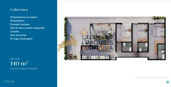 Cobertura com 3 Quartos à venda, 140m² no Barra da Lagoa, Ubatuba