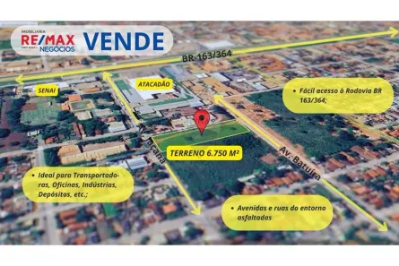 Lote/Terreno à venda, 6749m² no Loteamento Pedra 90, Rondonópolis